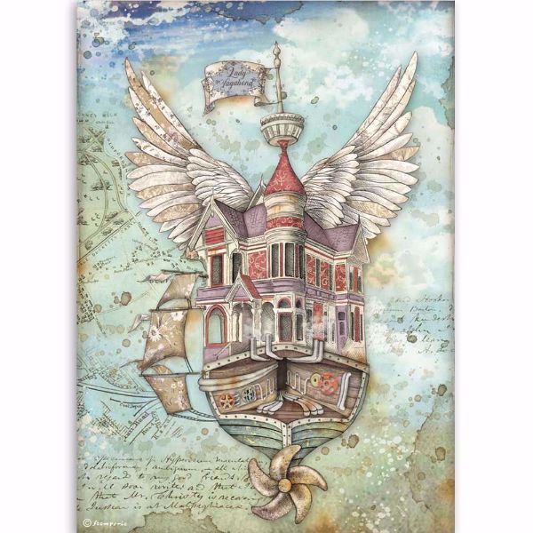 Stamperia Ris papir til decoupage scrapbooking og kort - DFSA4521 - Lady Vagabond Flying Ship