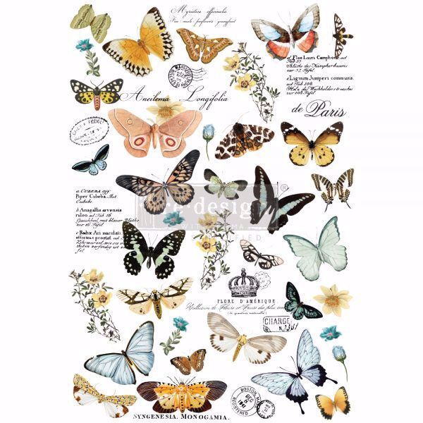 Re-design with Prima - Butterfly Dance 60 x 88 cm Decor Transfer - 647636