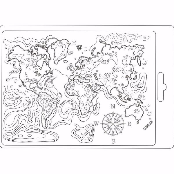 Stamperia Soft Mould A5 Map of the World - K3PTA544