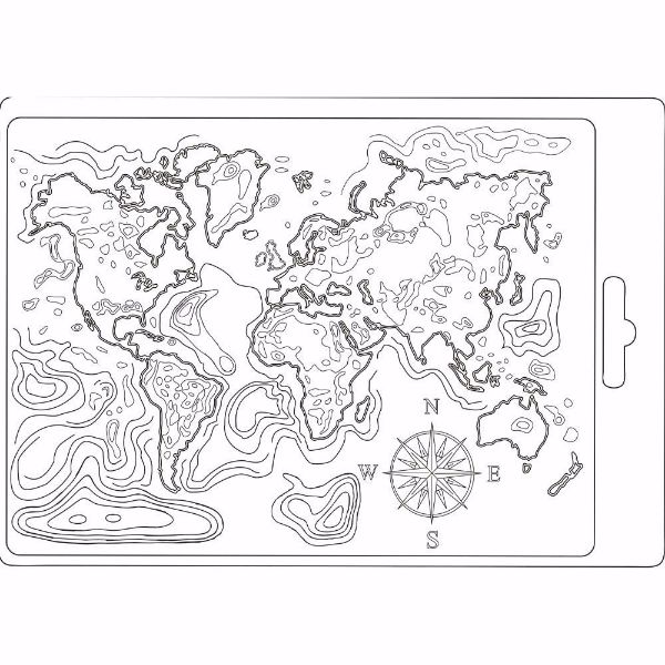 Stamperia Soft Mould A5 Map of the World - K3PTA544