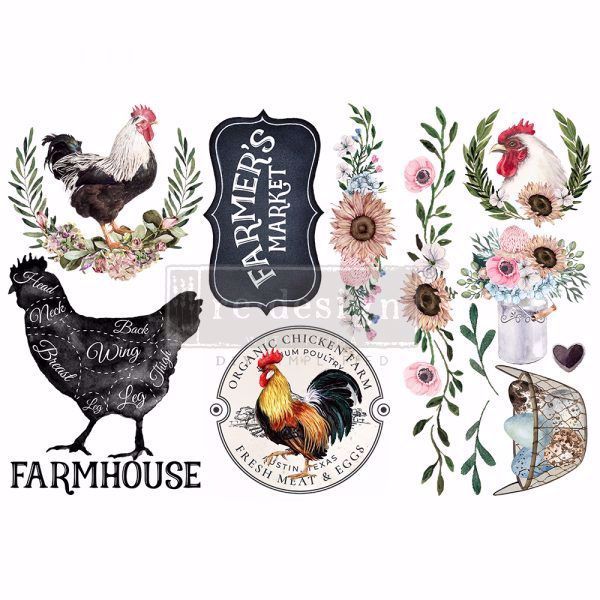 Re-design with Prima - Morning Farmhousey 3 stk af 15 x 30 cm Decor Transfer - 653415