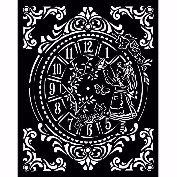 Alice Clock KSTD090 mask, stencil fra Stamperia