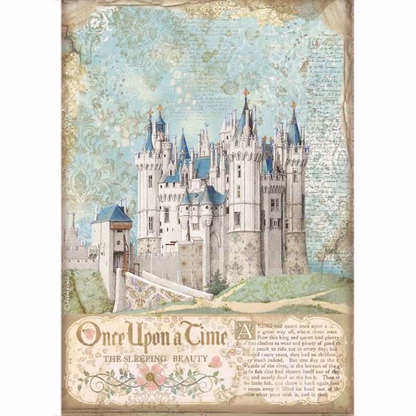 Stamperia Ris papir til decoupage scrapbooking og kort - DFSA4569 - Sleeping Beauty Castle