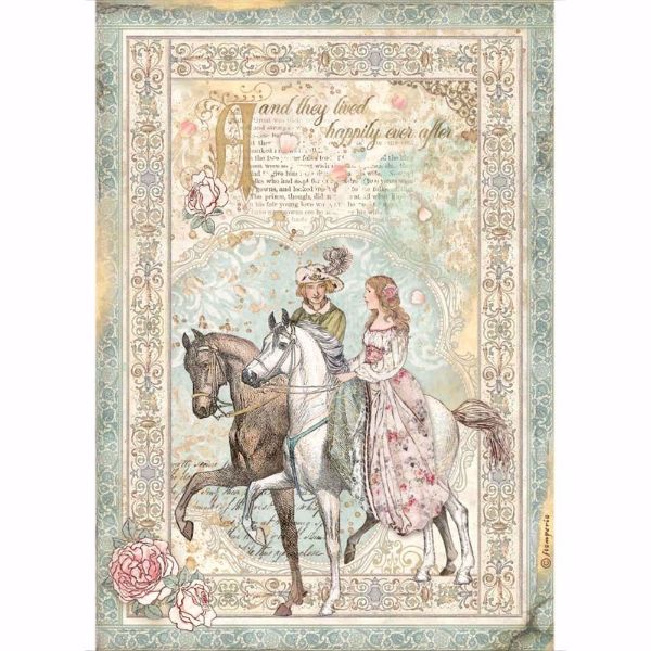 Stamperia Ris papir til decoupage scrapbooking og kort - DFSA4575 - Sleeping Beauty Prince on Horse