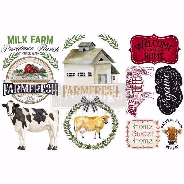 Re-design with Prima - Home & Farm 3 stk af 15 x 30 cm Decor Transfer - 653446