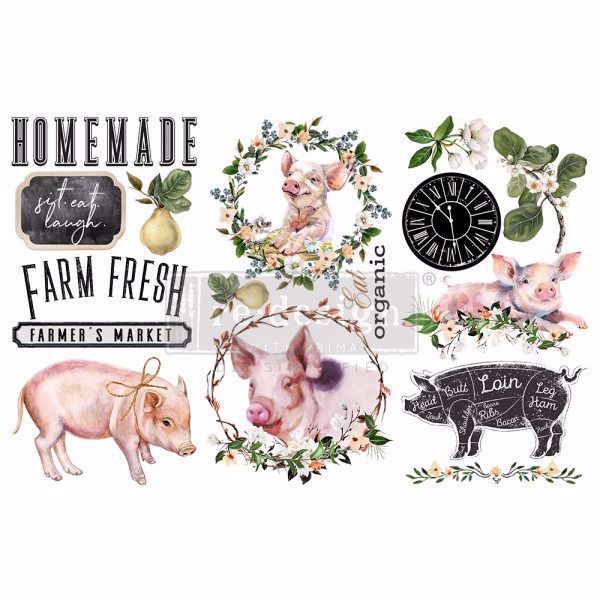 Re-design with Prima - Farm Fresh  3 stk af 15 x 30 cm Decor Transfer - 653439