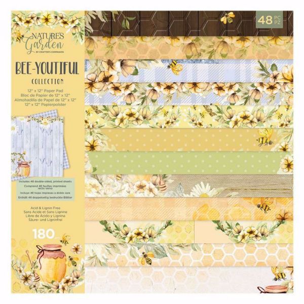 BEE-youtiful design papir pakning fra Crafters Companion til scrapbooking og kort - NG-BEY-PAD12