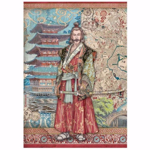 Stamperia Ris papir til decoupage scrapbooking og kort - DFSA4613 - Sir Vagabond in Japan Samurai 