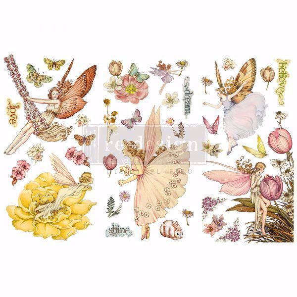 Re-design with Prima - Fairy Flowers  3 stk af 15 x 30 cm Decor Transfer - 653514