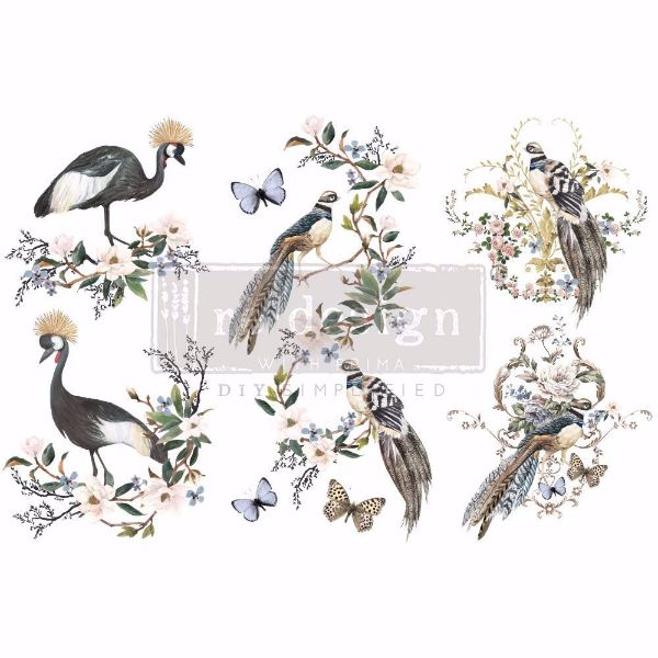 Re-design with Prima - Rare Birds  3 stk af 15 x 30 cm Decor Transfer - 656027