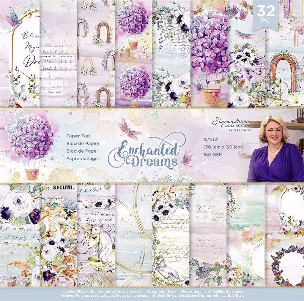 Enchanted Dreams design papir pakning fra Crafters Companion til scrapbooking og kort - S-ED-PAD12