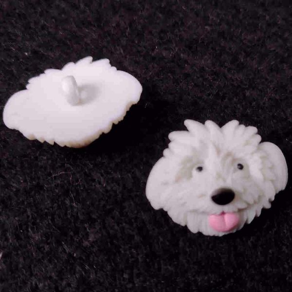 Plastic knap - Bichon frisé Hoved