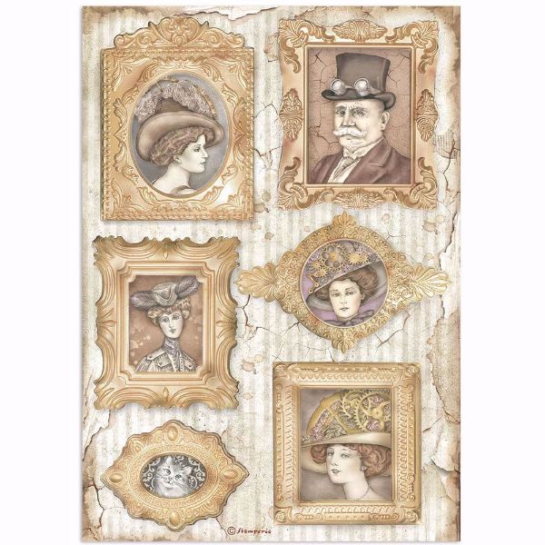 Stamperia Ris papir til decoupage scrapbooking og kort - DFSA4644 - Lady Vagabond Lifestyle Frames