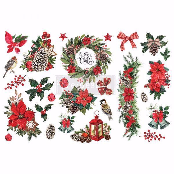 Re-design with Prima - Classic Christmas - 3 stk af 15 x 30 cm Decor Transfer - 654962
