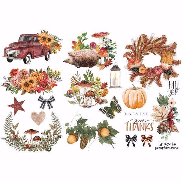 Re-design with Prima - Autumn Essentials - 3 stk af 15 x 30 cm Decor Transfer - 654948