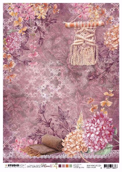 StudioLight Ris papir til decoupage scrapbooking og kort - JMA-WAC-RICE24 - Warm & Cozy