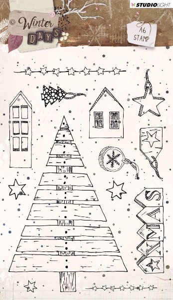 Vinter dage - Winter days -  silikone stempel fra Studio Light - STAMPWD313