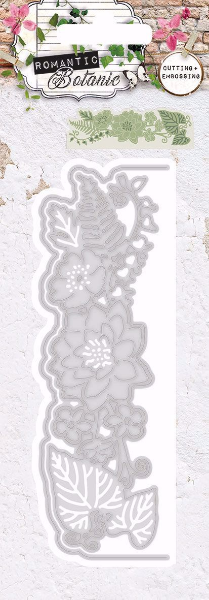 Romantic Botanic -Blomster kant dies  standsejern til scrapbooking og kort fra Studio Light  - StencilRB53