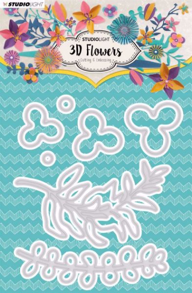 3D Flowers dies standsejern til scrapbooking og kort fra Studio Light  - StencilSL179