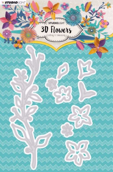 3D Flowers dies standsejern til scrapbooking og kort fra Studio Light  - StencilSL181