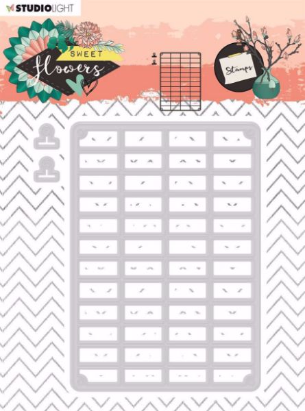 Sweet Flowers - Grid / opslagstavle diess standsejern til scrapbooking og kort fra Studio Light  - StencilSFL244