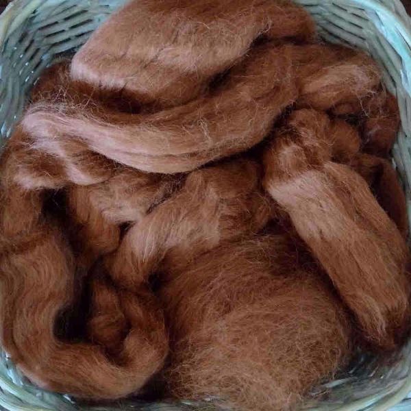 Naturfarvet Baby Alpakka tops til spinding - Brun