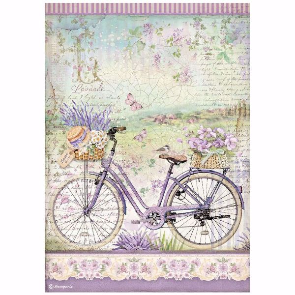 Stamperia Ris papir til decoupage scrapbooking og kort - DFSA4671 - Provence Bicycle