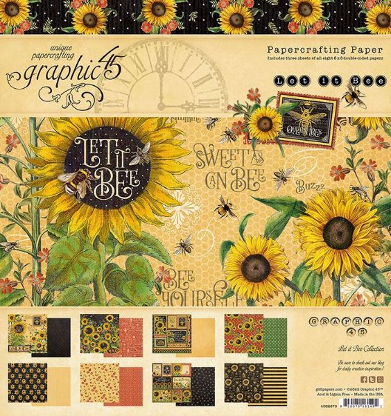Papir blok 8x8" fra Graphic 45 - Let it Bee - 4502375