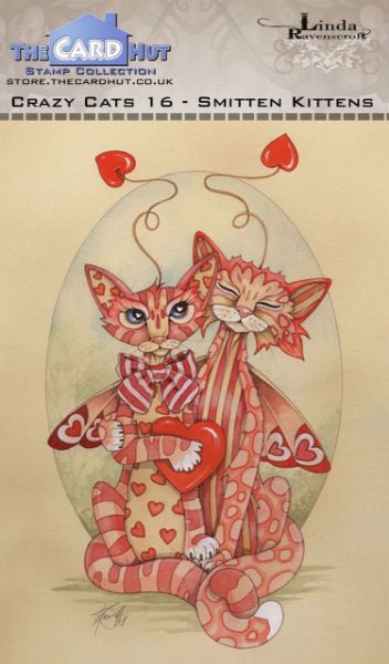 The Card Hut - Crazy Cats 16 - Smitten Kittens -  Silikone stempler til kort og scrapbooking - LRCC016