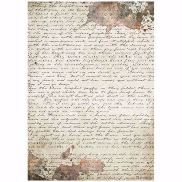 Stamperia Ris papir til decoupage scrapbooking og kort - DFSA4712 - Our Way Manuscript