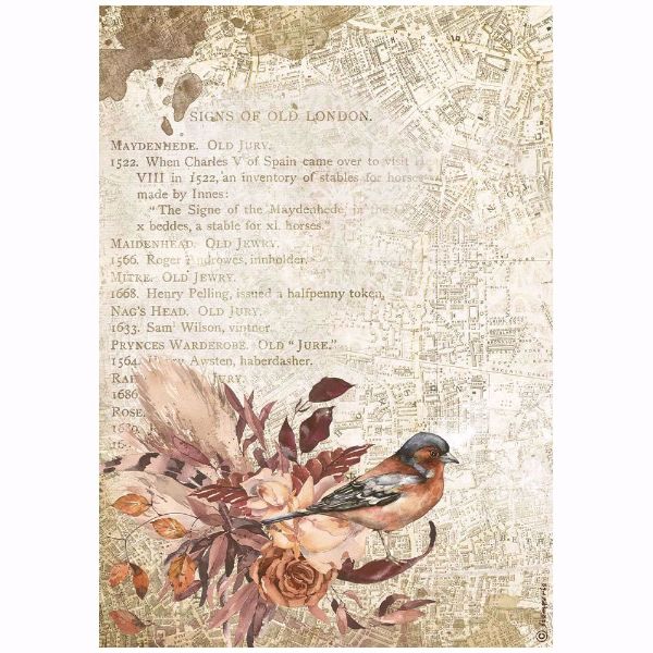 Stamperia Ris papir til decoupage scrapbooking og kort - DFSA4713 - Our Way Bird