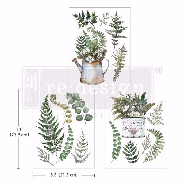 Re-design with Prima - Botanical Snippets - 3 stk af 21,5 x 28 cm Decor Transfer - 659301