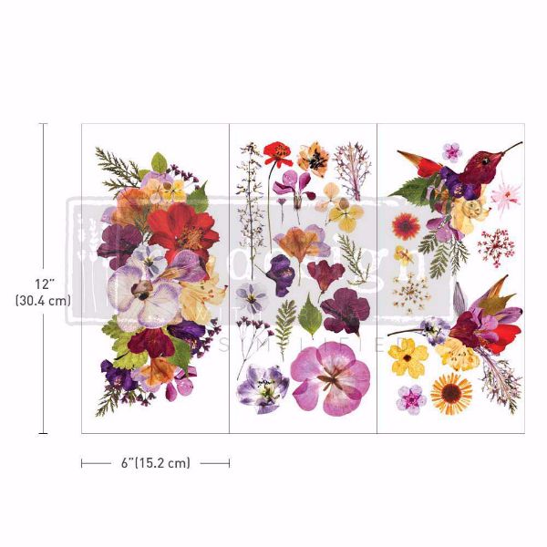 Re-design with Prima - Organic Flora 3 stk af 15 x 30 cm Decor Transfer - 658939