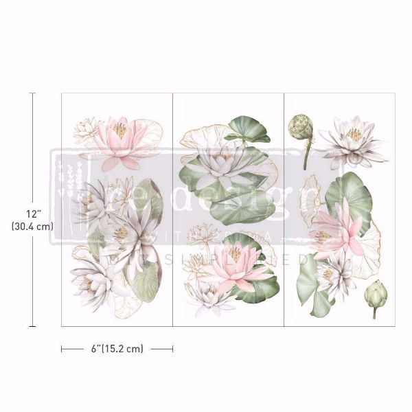 Re-design with Prima - Water Lilies - 3 stk af 15 x 30 cm Decor Transfer - 658922 