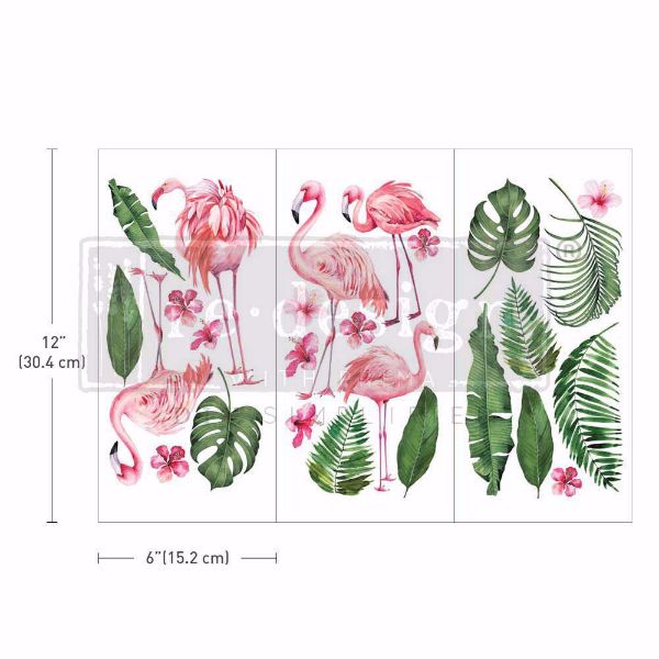 Re-design with Prima - Flamingo Pink - 3 stk af 15 x 30 cm Decor Transfer - 657369