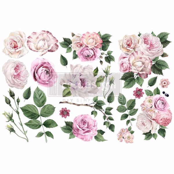 Re-design with Prima - Delicate Roses - 3 stk af 15 x 30 cm Decor Transfer - 653484