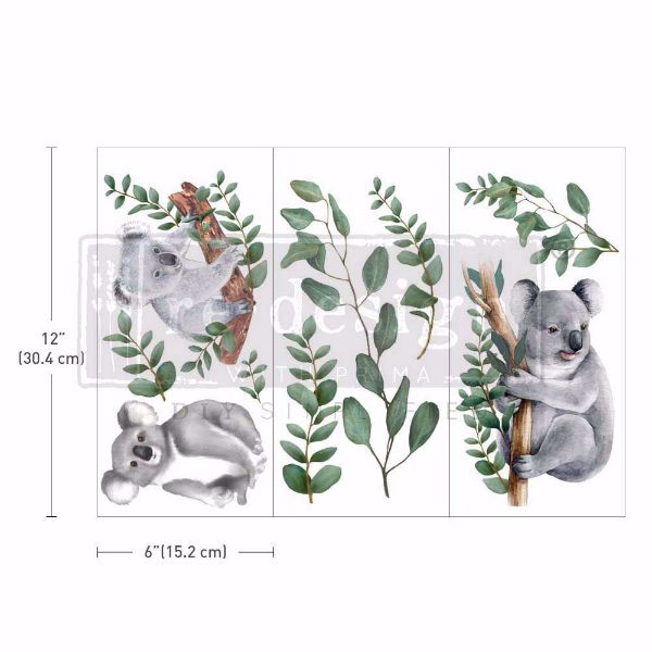 Re-design with Prima - Friendly Koala - 3 stk af 15 x 30 cm Decor Transfer - 657406