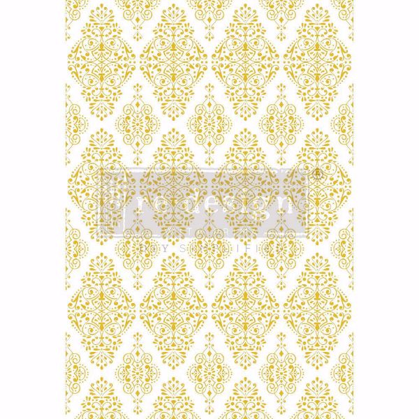 Re-design with Prima - Gold Damask by Kacha - 60 x 88 cm Decor Transfer - 659196