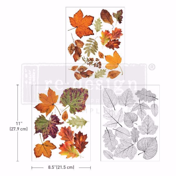 Re-design with Prima - Crunchy Leaves Forever - 3 stk af 21,5 x 28 cm Decor Transfer - 660116