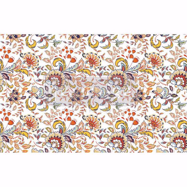 Découpage Décor Tissue Paper - Tangerine Spring - til decoupage møbler, scrapbooking og kort - 655686