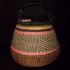 Hammershus Fairtrade Pot Basket af elefantgræs - Natur, sort, rosa og brun