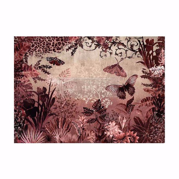 Découpage Fiber - A1 - Sepia Rainforest  -  til dekoration af møbler mm - 660864