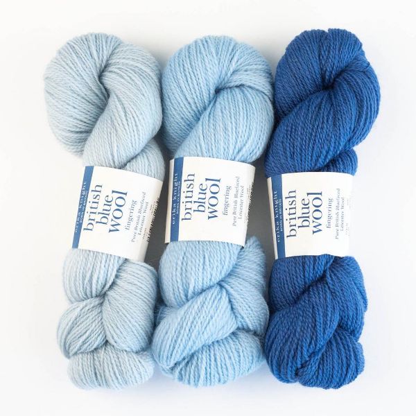 British Blue Wool Fingering fra Erika Knight