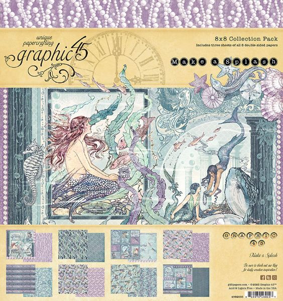 Graphic 45 Blok 8x8" - Make A Splash - 4502667 - Designpapir til kort og scrapbooking