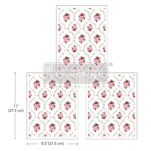 Re-design with Prima - Blush Bouquet - 3 stk af 21,5 x 28 cm Decor Transfer - 665920