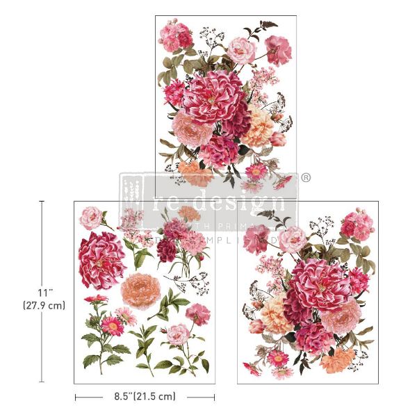 Re-design with Prima - Bright Meadow - 3 stk af 21,5 x 28 cm Decor Transfer - 665975