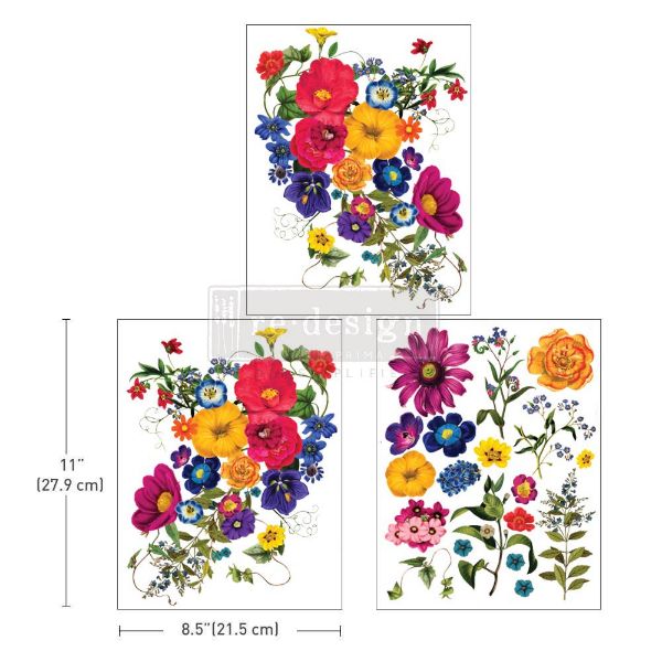 Re-design with Prima - Floral Kiss - 3 stk af 21,5 x 28 cm Decor Transfer - 666002