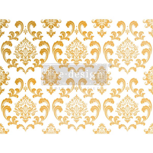 Re-design with Prima - House of Damask - 46 x 61 cm Gold Foil Decor Transfer - 665586