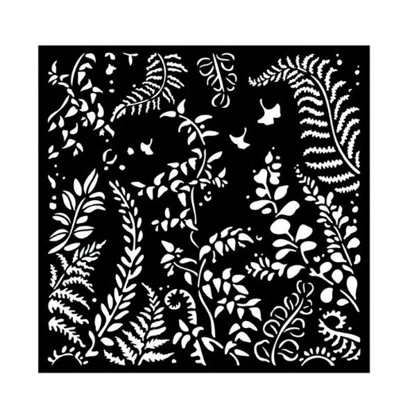 Stamperia Thick Stencil - Leaves Ramage 18x18 cm -KSTDQ90