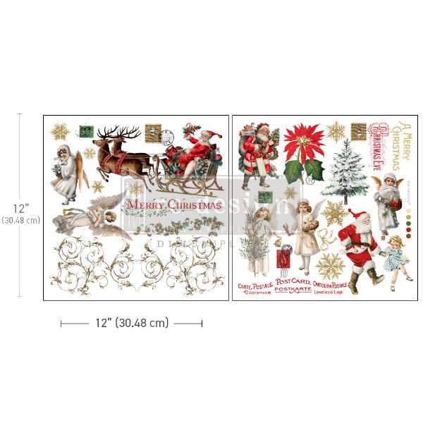  Re-design with Prima - Holiday Traditions - 2 stk af 30 x 30 cm Decor Transfer - 667115